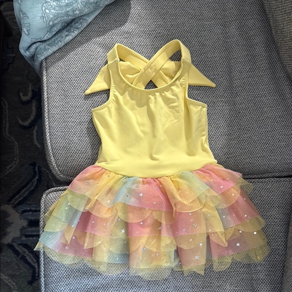 Yellow and Multicolor Girls Leotard, Size Small - Picture 1 of 5